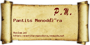Pantits Menodóra névjegykártya